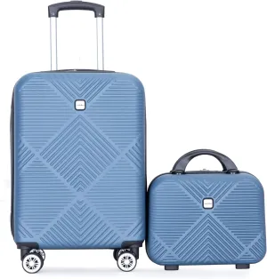 2Piece Luggage Sets ABS Lightweight Suitcase, Spinner Wheels, (20/14) BLUE