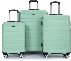 3 Piece Luggage Sets Pc Lightweight,Durable Expandable Suitcase with Two Hooks, Double Spinner Wheels, Tsa Lock, (21,25,29) Light Green