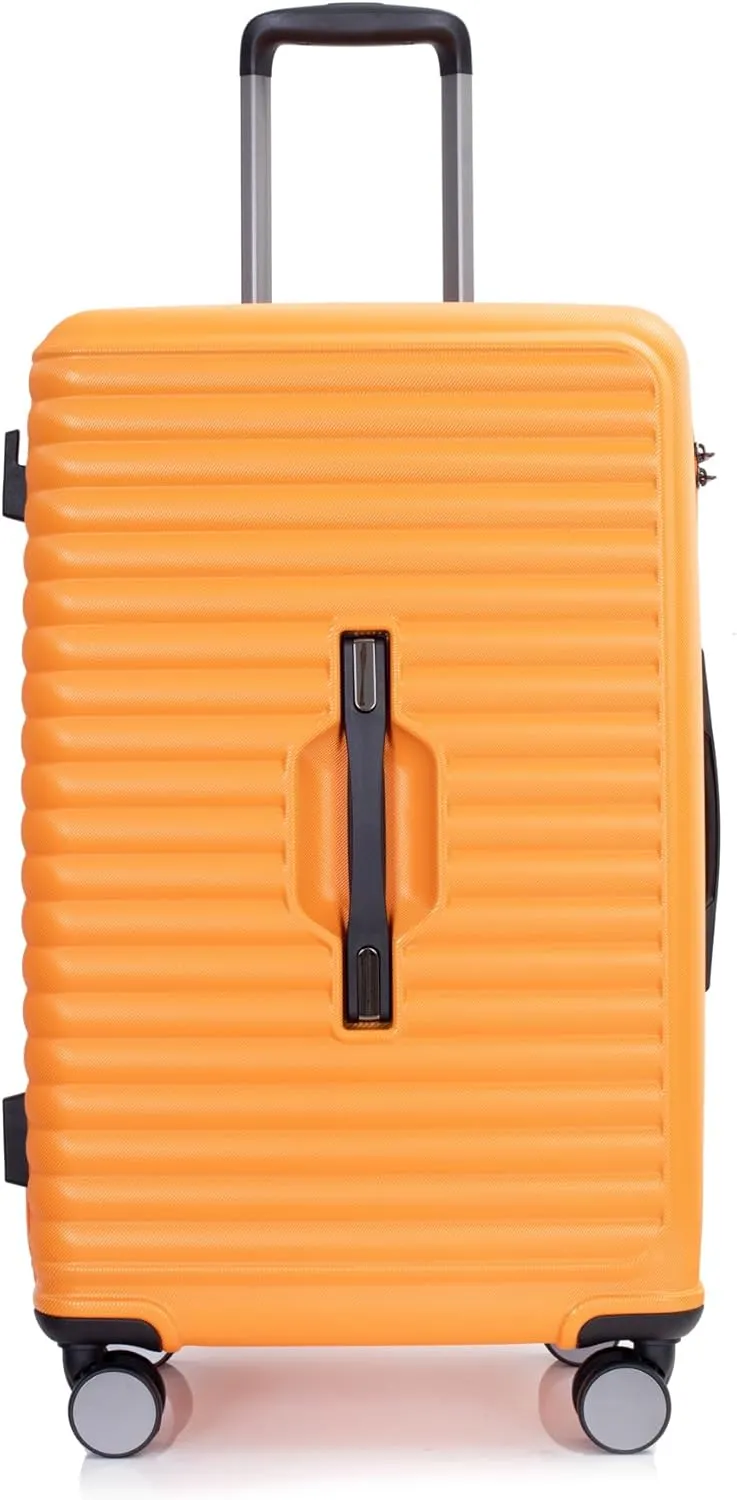 3 Piece Luggage Sets with TSA Lock, Lightweight Suitcase with 2 Hooks and 360 Degree Double Spinner Wheels for Men Women (21in/25in/29in)/(20in/24in/28in) Orange(20/24/28) As Shown One Size