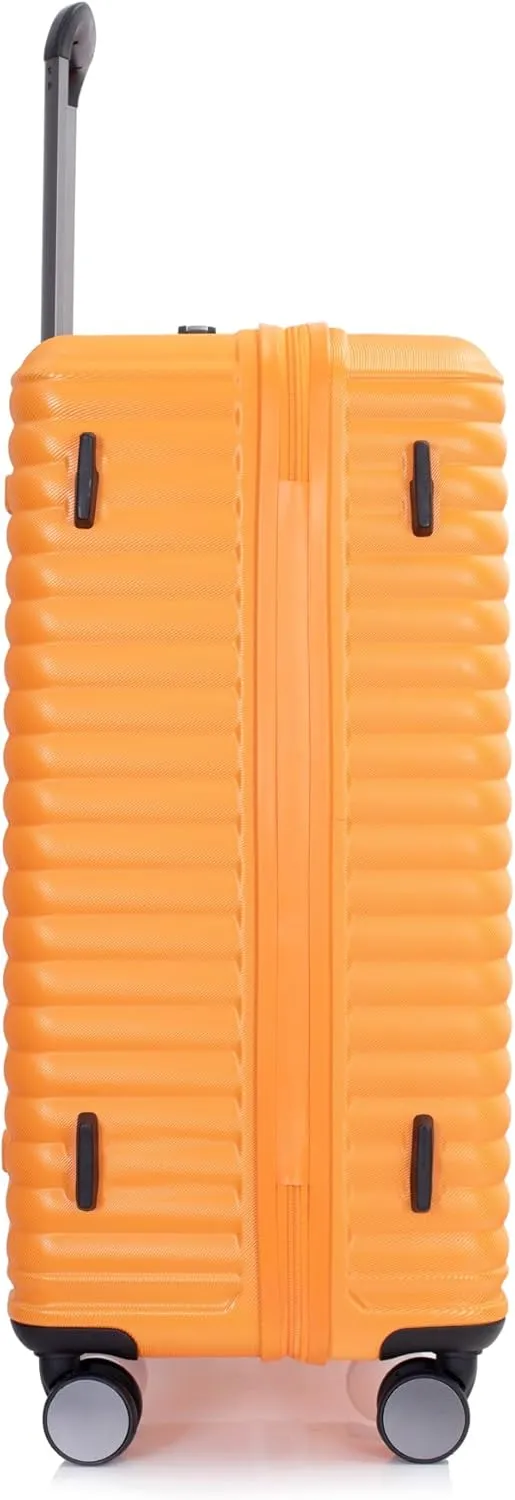 3 Piece Luggage Sets with TSA Lock, Lightweight Suitcase with 2 Hooks and 360 Degree Double Spinner Wheels for Men Women (21in/25in/29in)/(20in/24in/28in) Orange(20/24/28) As Shown One Size
