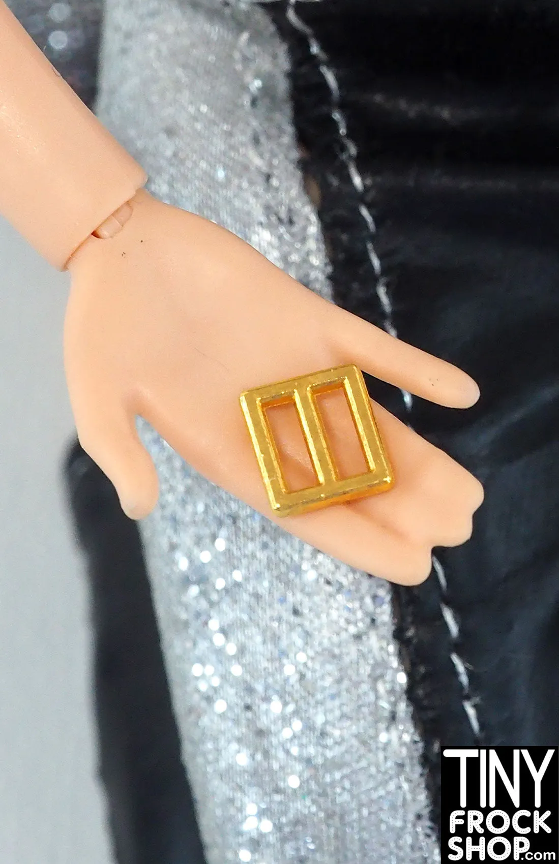 4mm 12" Fashion Doll Square Metal Buckles