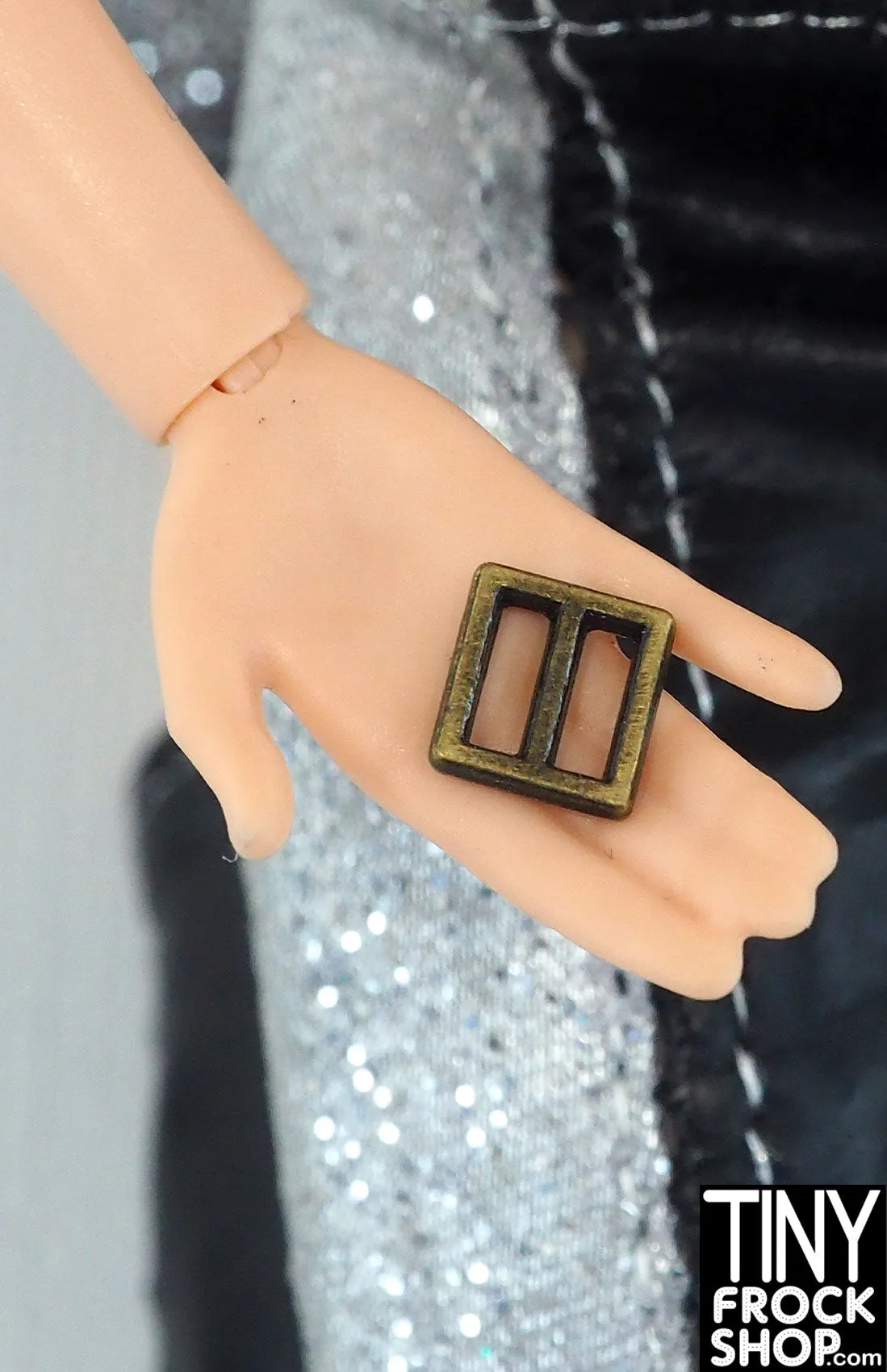 4mm 12" Fashion Doll Square Metal Buckles