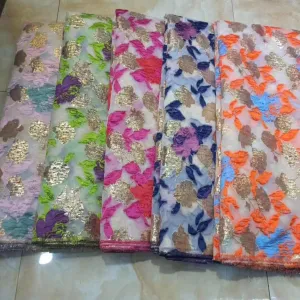 5 YARDS / 5 COLORS / Multicolor Floral Viscose Jacquard Brocade Woven Fashion Jacket Dress Fabric