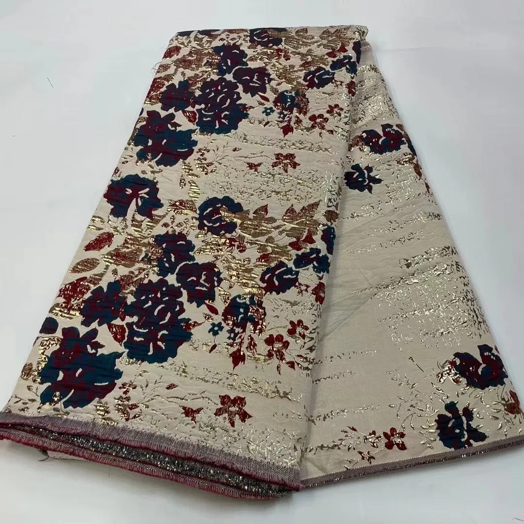 5 YARDS / 7 COLORS / Lamir Floral Viscose Jacquard Brocade Woven Fashion Jacket Dress Fabric