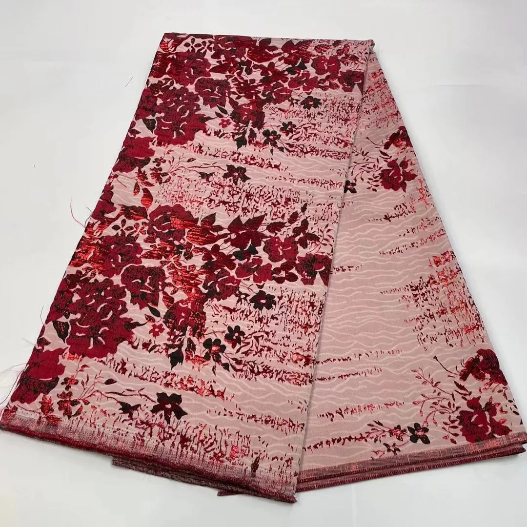 5 YARDS / 7 COLORS / Lamir Floral Viscose Jacquard Brocade Woven Fashion Jacket Dress Fabric