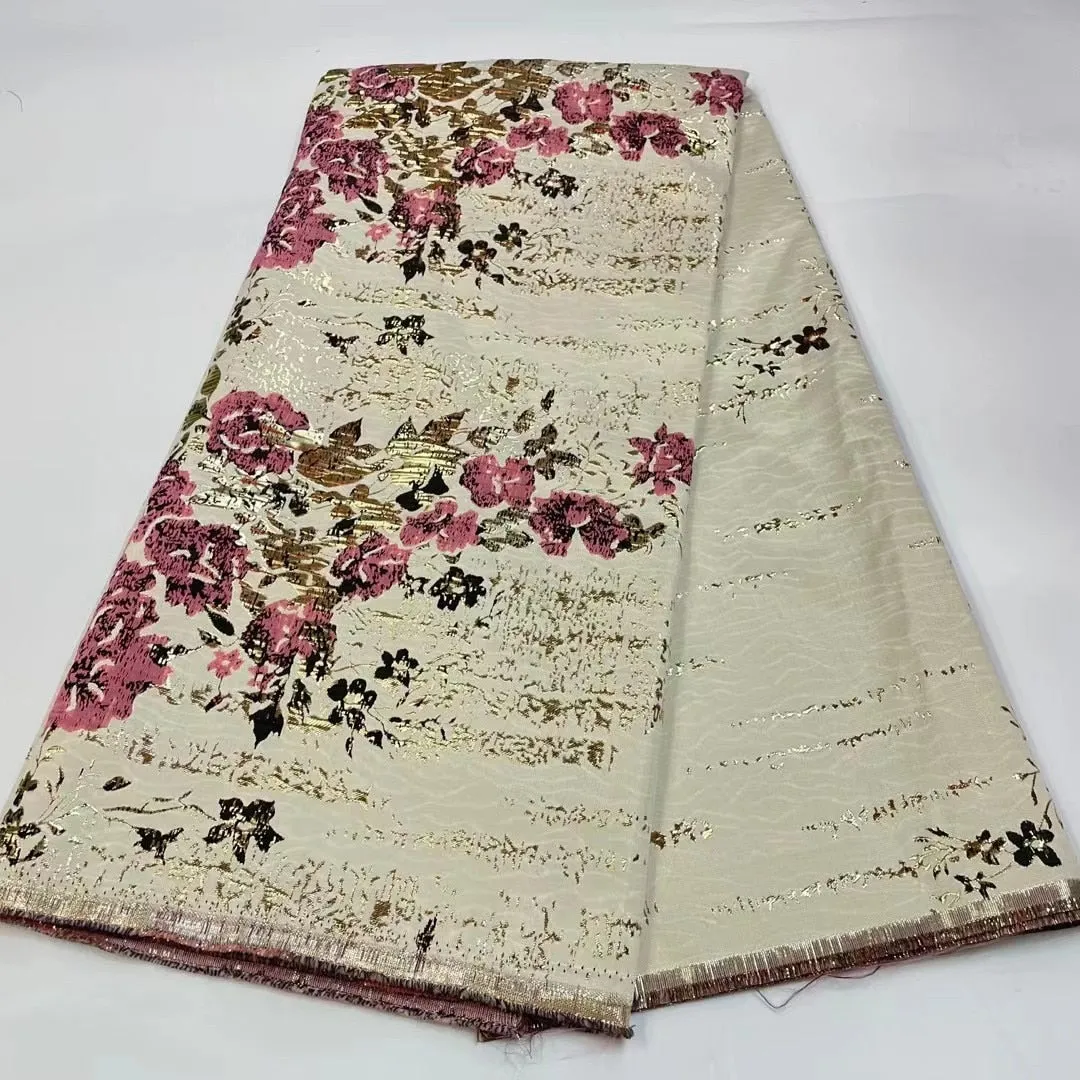 5 YARDS / 7 COLORS / Lamir Floral Viscose Jacquard Brocade Woven Fashion Jacket Dress Fabric