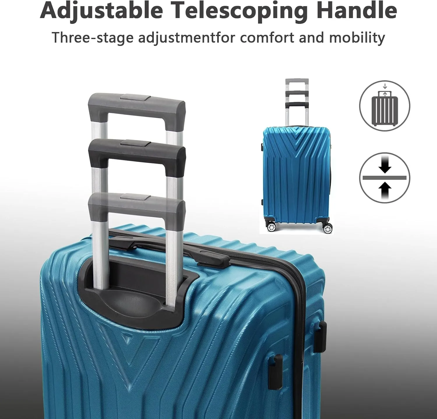 ABS Hard Shell 3-Piece Luggage Set(20/24/28) with 360Rotating Wheel and TSA Lock Men and Women Effortless Mobility Carry,Ideal for Business Trips and Family Getaways (Dark Blue)