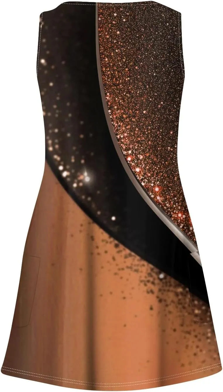 ADHOWBEW Beach Dresses for Women 2025 V Neck Tropical Elegant Casual Sleeveless Sexy Plus Size Flowy Dress
