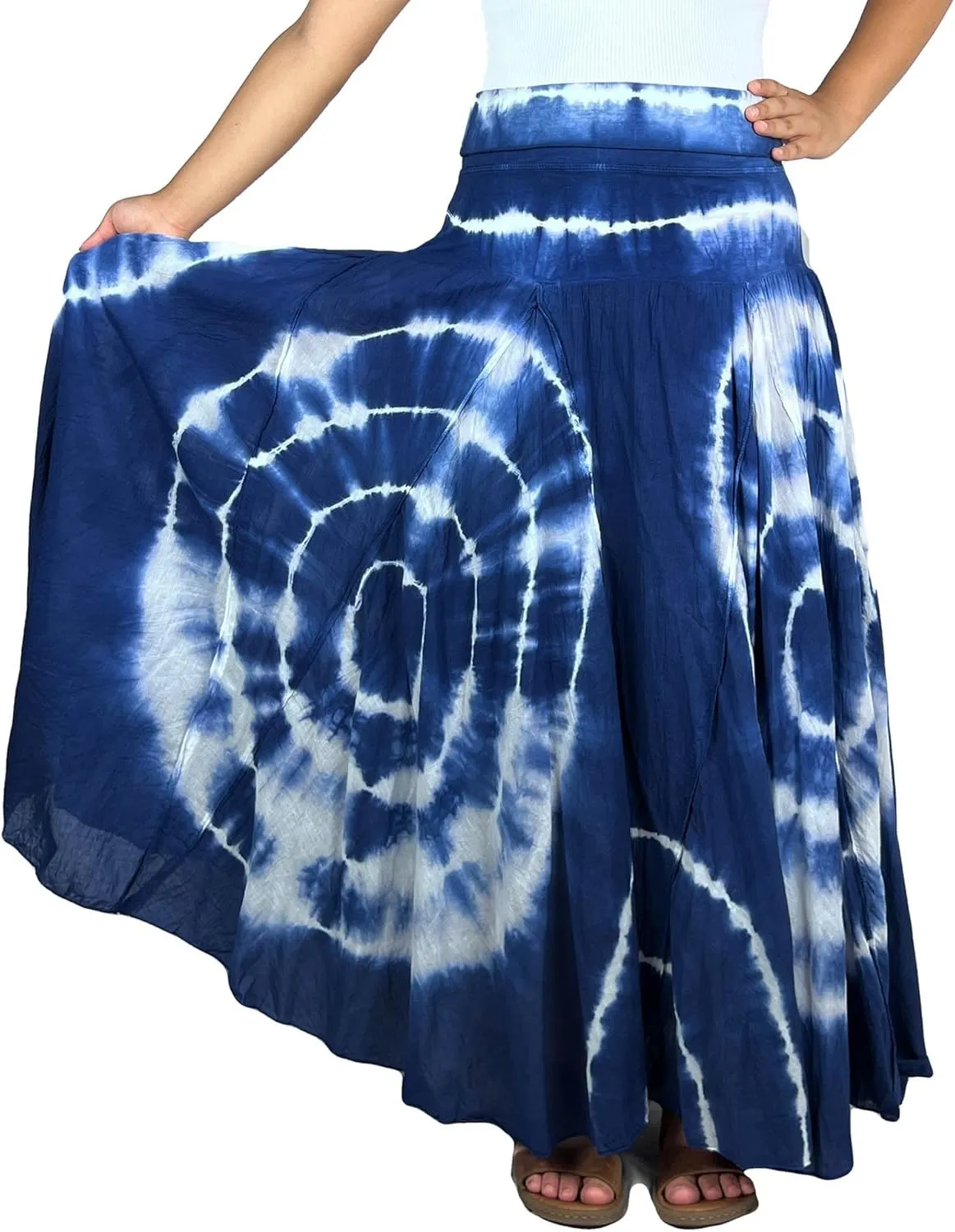 Agan Traders Women's 2025 Summer Tie-dye High Waistband Bohemian Maxi Skirt - A Line Flared Long Skirts for Women