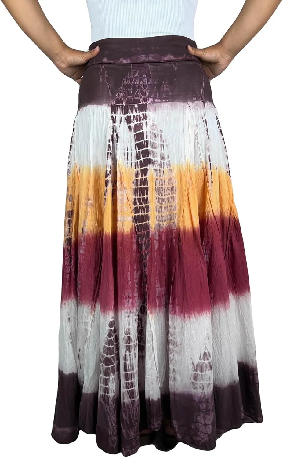 Agan Traders Women's 2025 Summer Tie-dye High Waistband Bohemian Maxi Skirt - A Line Flared Long Skirts for Women