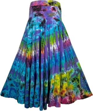 Agan Traders Women's 2025 Summer Tie-dye High Waistband Bohemian Maxi Skirt - A Line Flared Long Skirts for Women