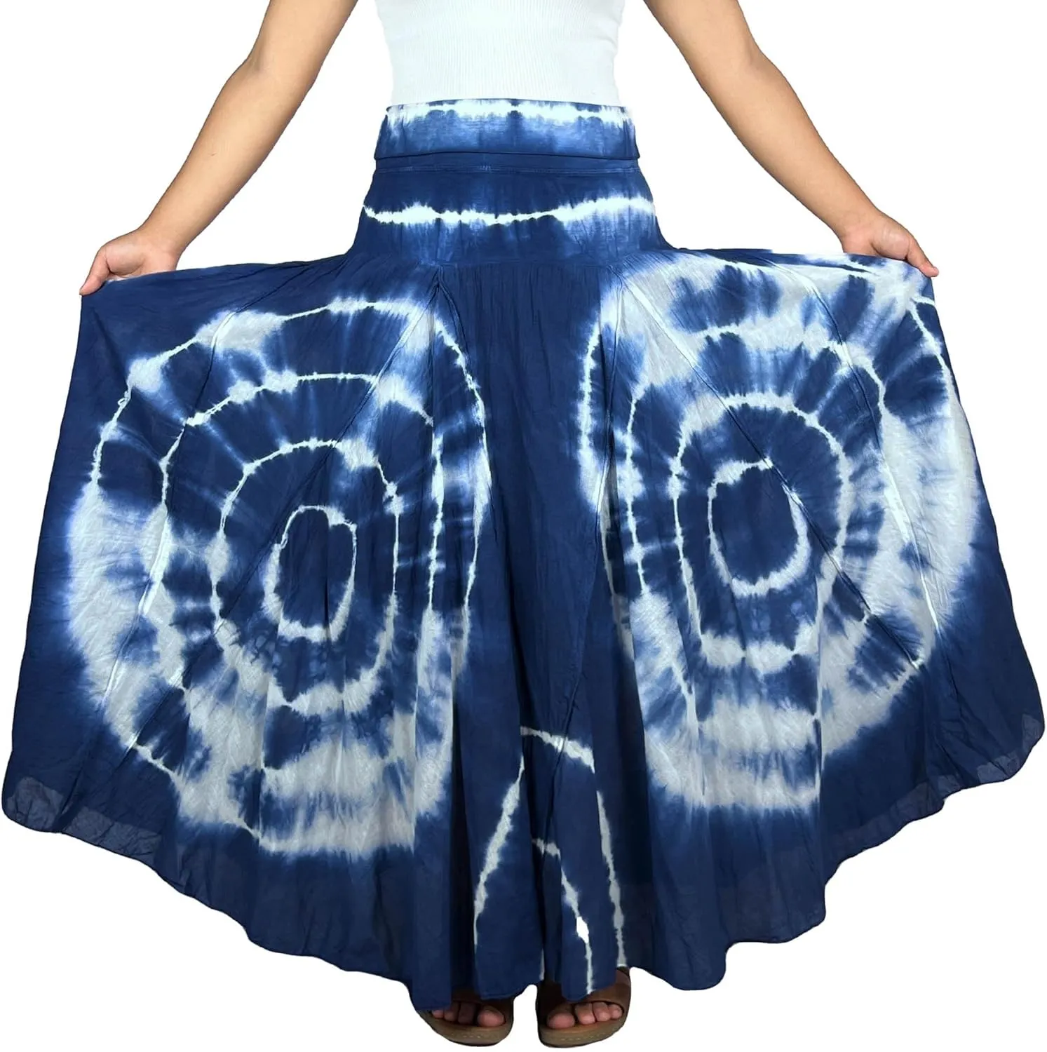 Agan Traders Women's 2025 Summer Tie-dye High Waistband Bohemian Maxi Skirt - A Line Flared Long Skirts for Women