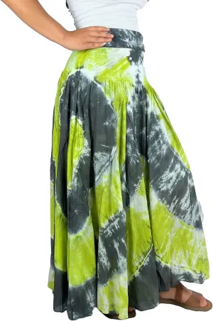 Agan Traders Women's 2025 Summer Tie-dye High Waistband Bohemian Maxi Skirt - A Line Flared Long Skirts for Women