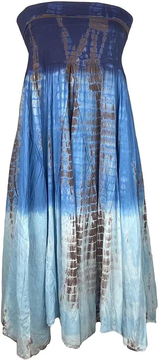 Agan Traders Women's 2025 Summer Tie-dye High Waistband Bohemian Maxi Skirt - A Line Flared Long Skirts for Women