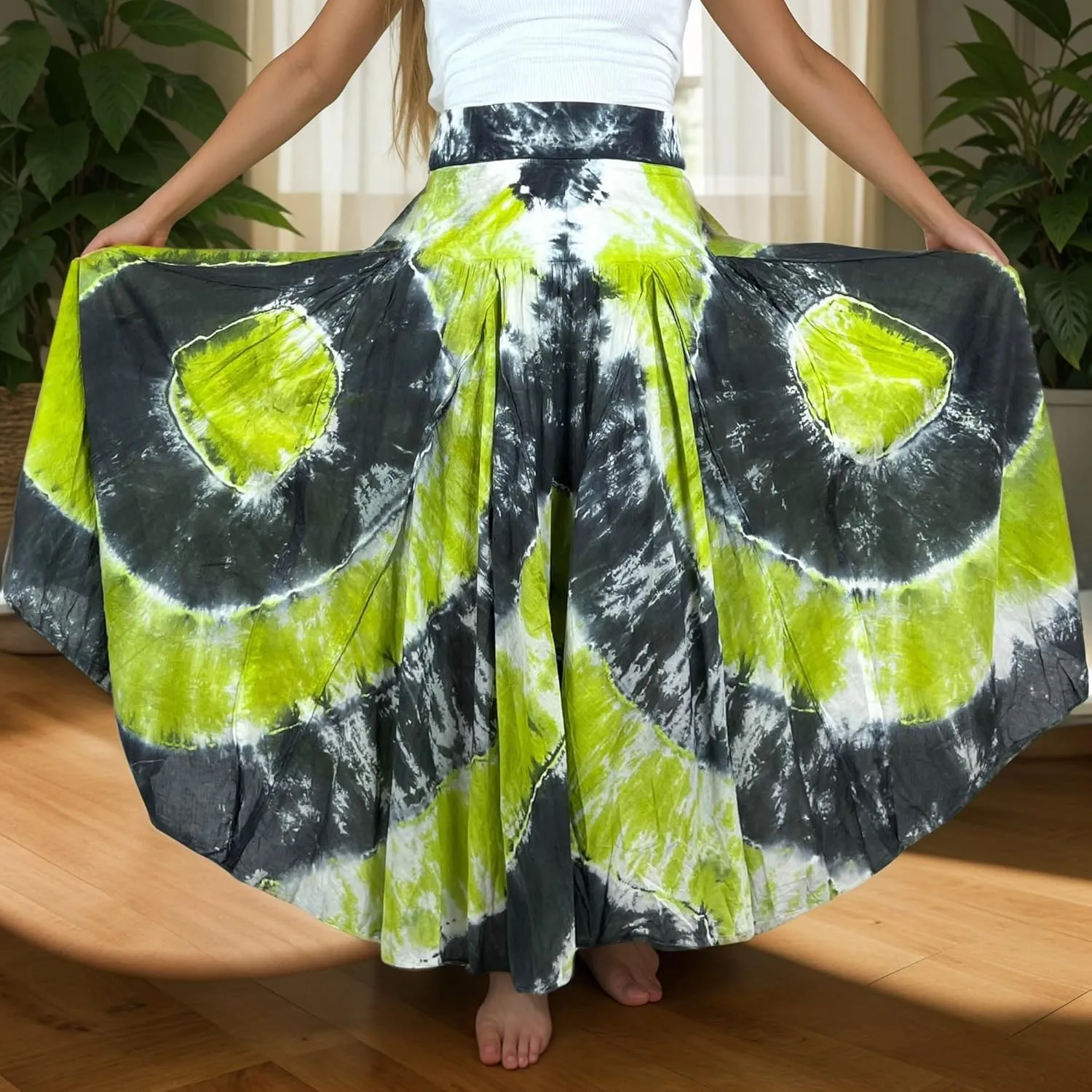 Agan Traders Women's 2025 Summer Tie-dye High Waistband Bohemian Maxi Skirt - A Line Flared Long Skirts for Women