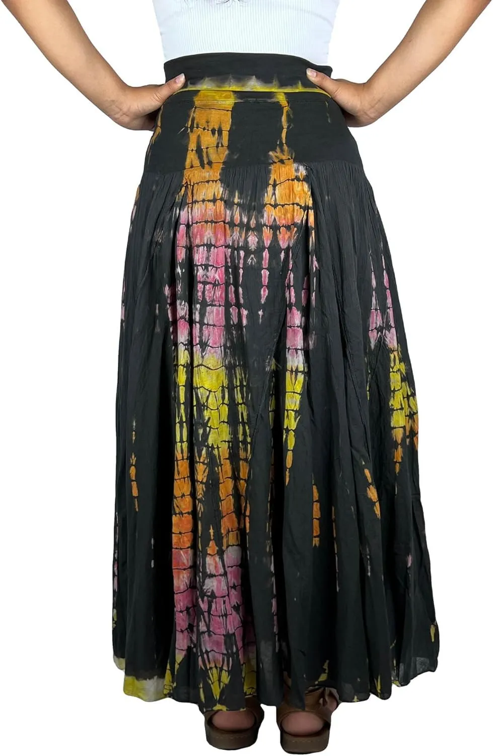 Agan Traders Women's 2025 Summer Tie-dye High Waistband Bohemian Maxi Skirt - A Line Flared Long Skirts for Women