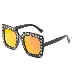 Amber Retro Square Sunglasses