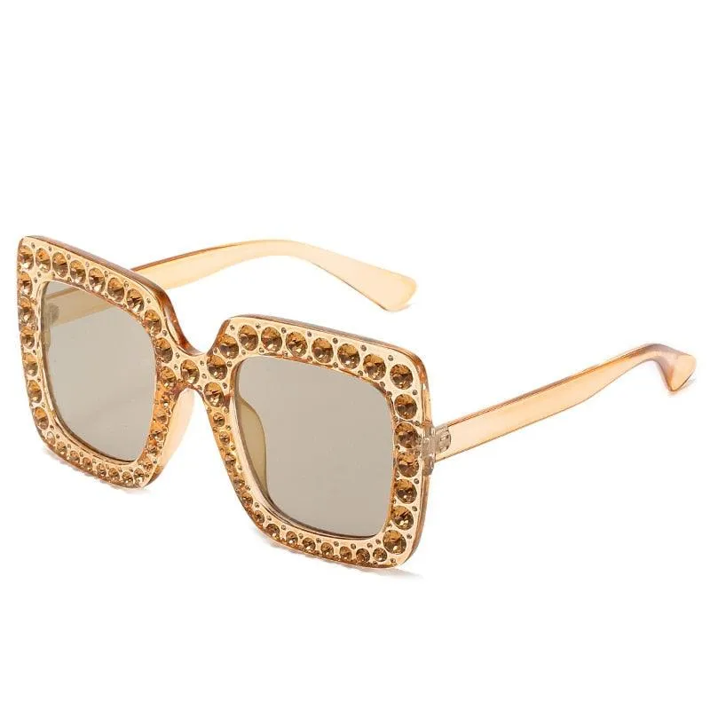 Amber Retro Square Sunglasses