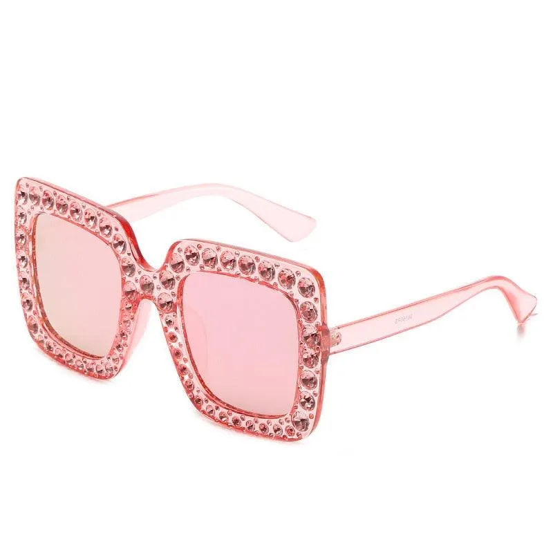 Amber Retro Square Sunglasses