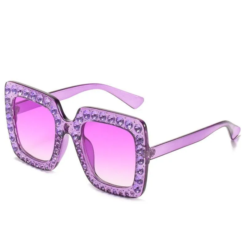 Amber Retro Square Sunglasses