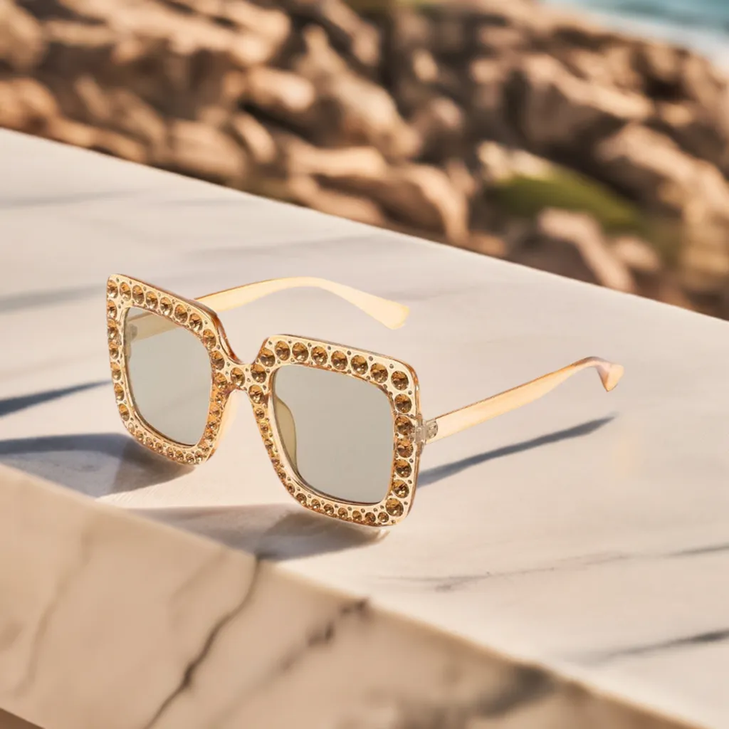Amber Retro Square Sunglasses