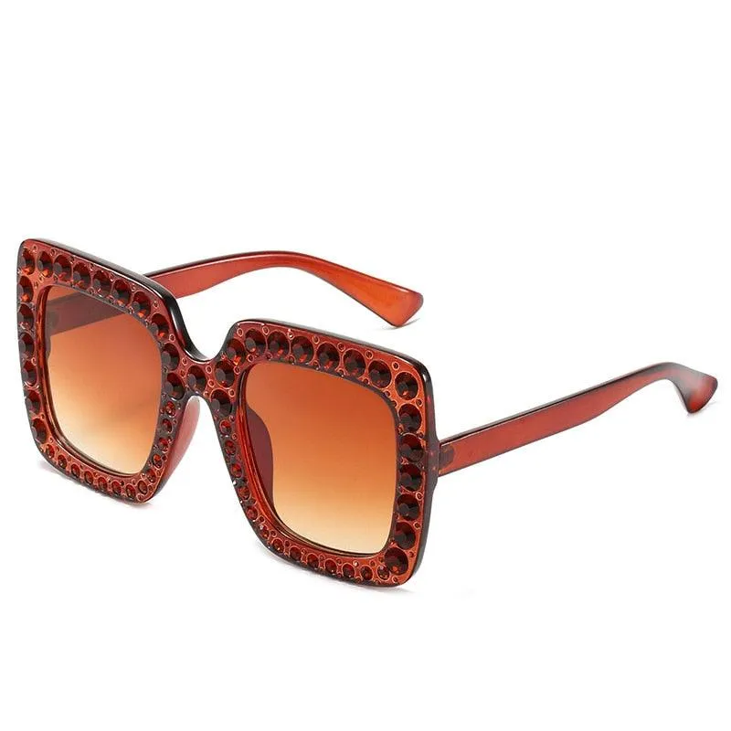 Amber Retro Square Sunglasses