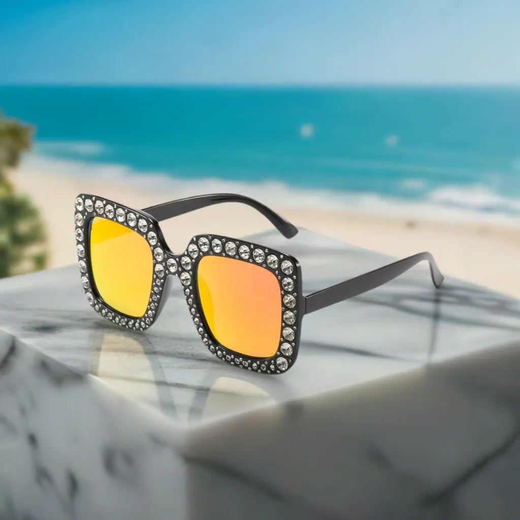 Amber Retro Square Sunglasses