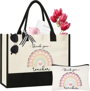 AYGE Teacher Tote & Makeup Bag - Fun Gifts for Teachers