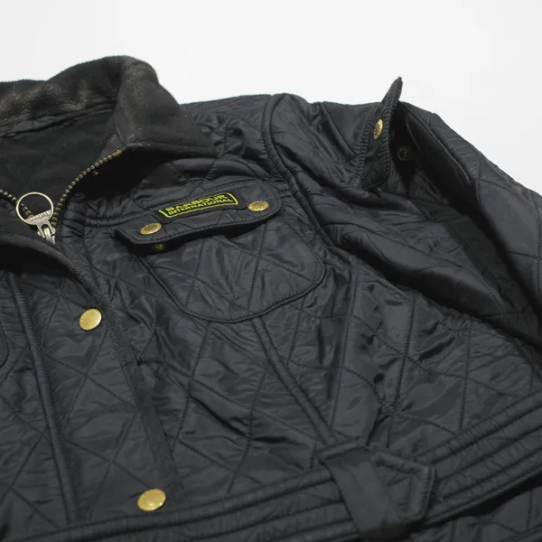 BARBOUR International Quilted Jacket Black Womens UK 16