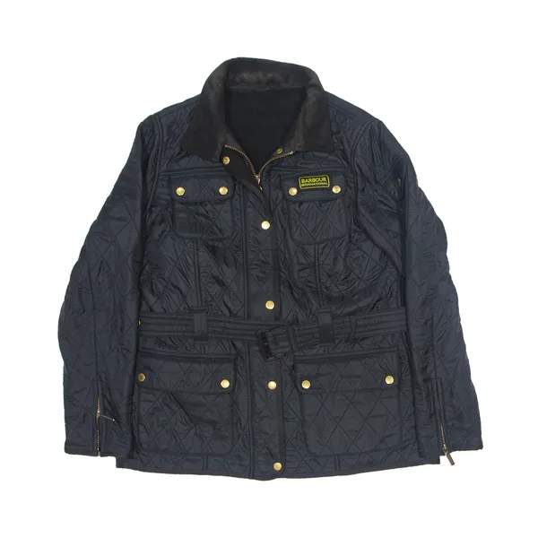 BARBOUR International Quilted Jacket Black Womens UK 16