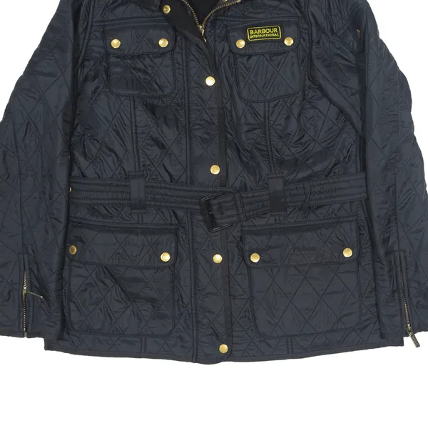 BARBOUR International Quilted Jacket Black Womens UK 16
