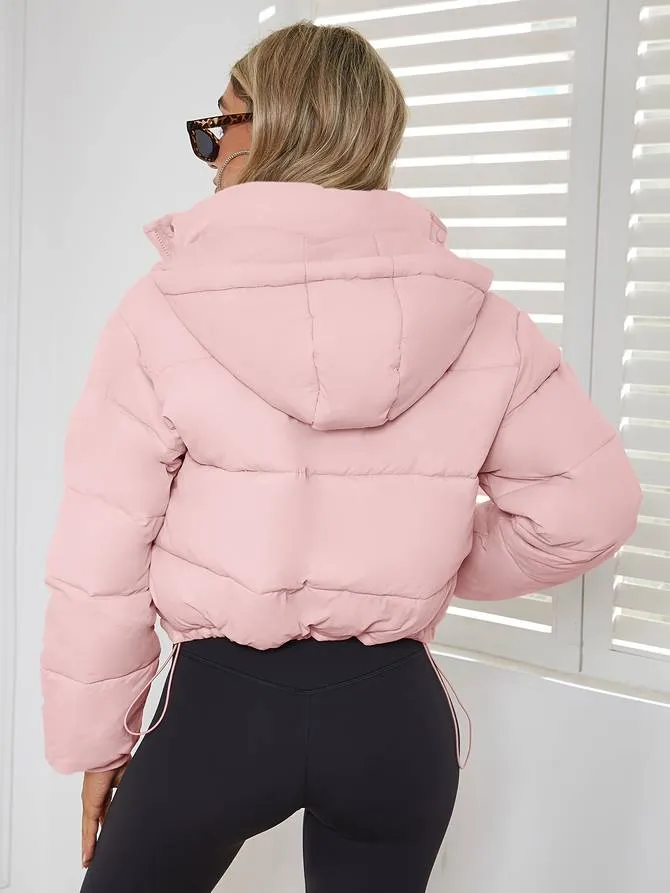Bijgesneden winterjas met capuchon