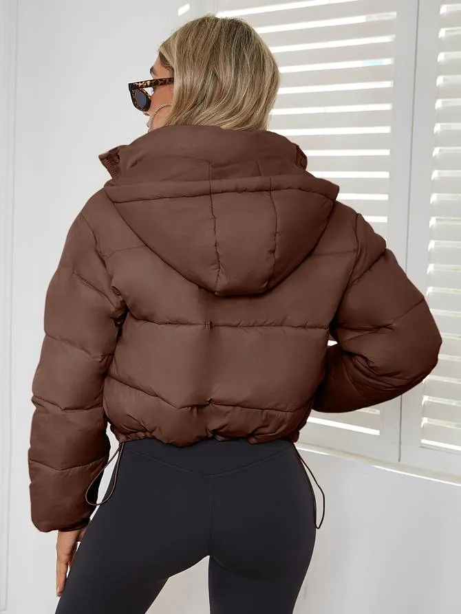 Bijgesneden winterjas met capuchon