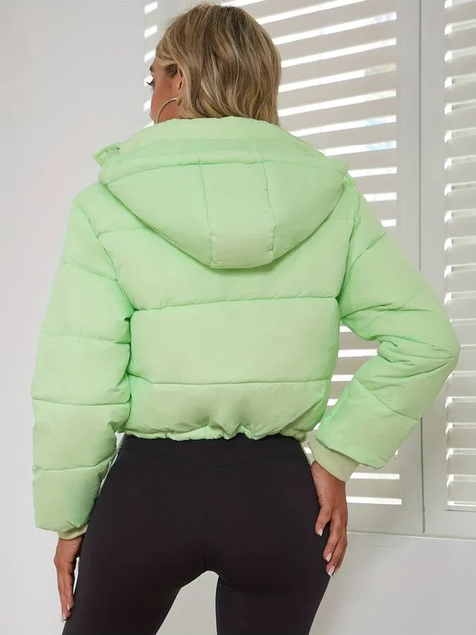 Bijgesneden winterjas met capuchon
