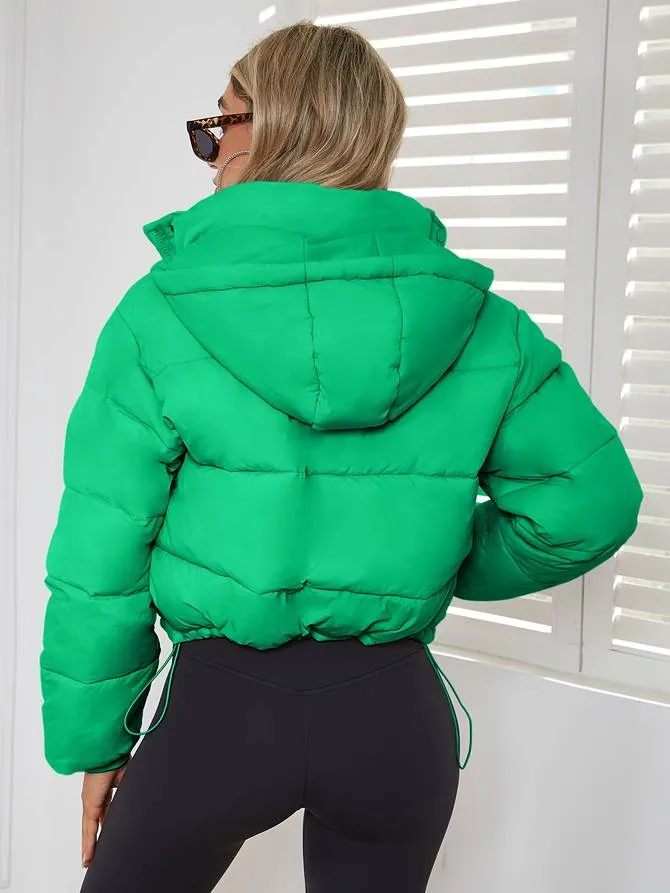 Bijgesneden winterjas met capuchon