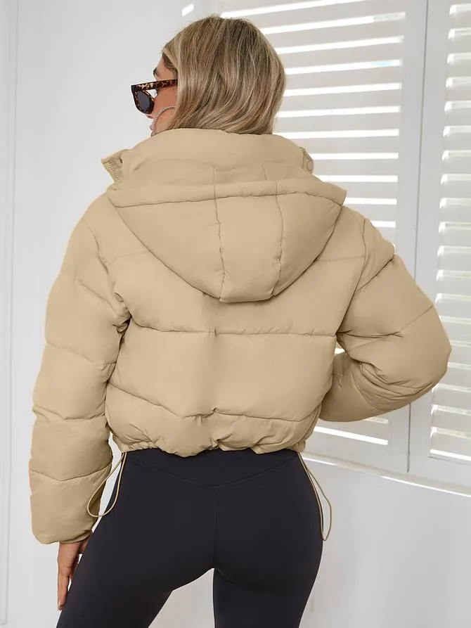 Bijgesneden winterjas met capuchon