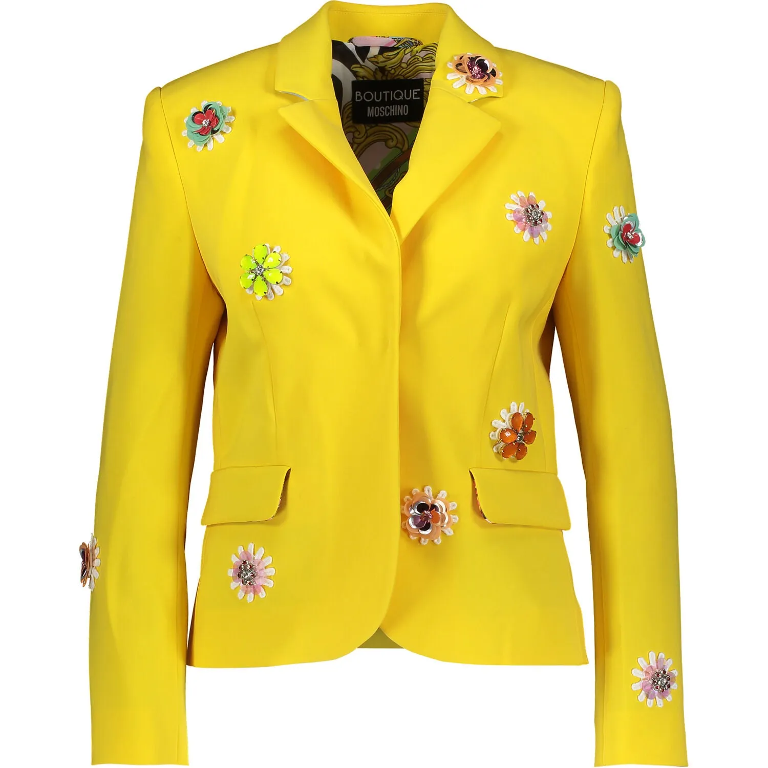 BOUTIQUE MOSCHINO  Yellow Embellished Blazer
