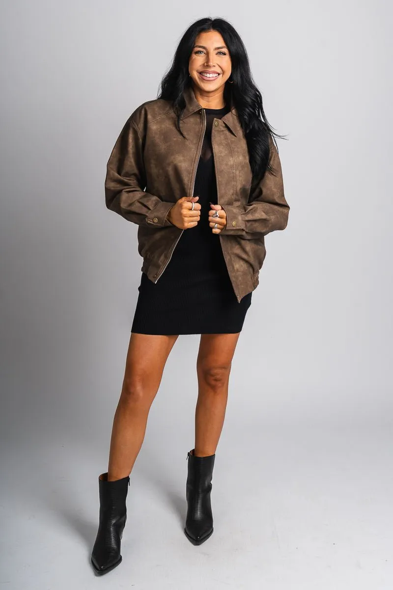 Boyfriend bomber jacket brown
