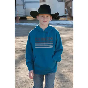 Boy's Cinch Teal Logo Pullover Hoodie