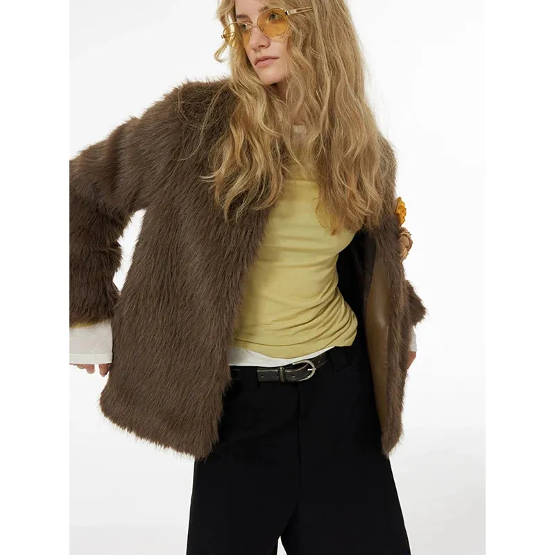 Brown Faux Fur Jacket