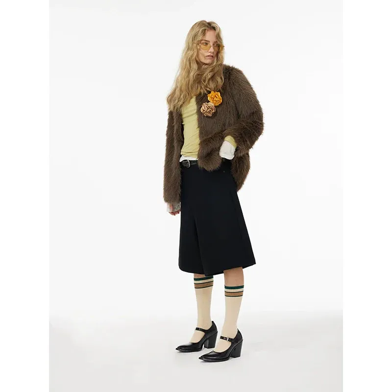 Brown Faux Fur Jacket