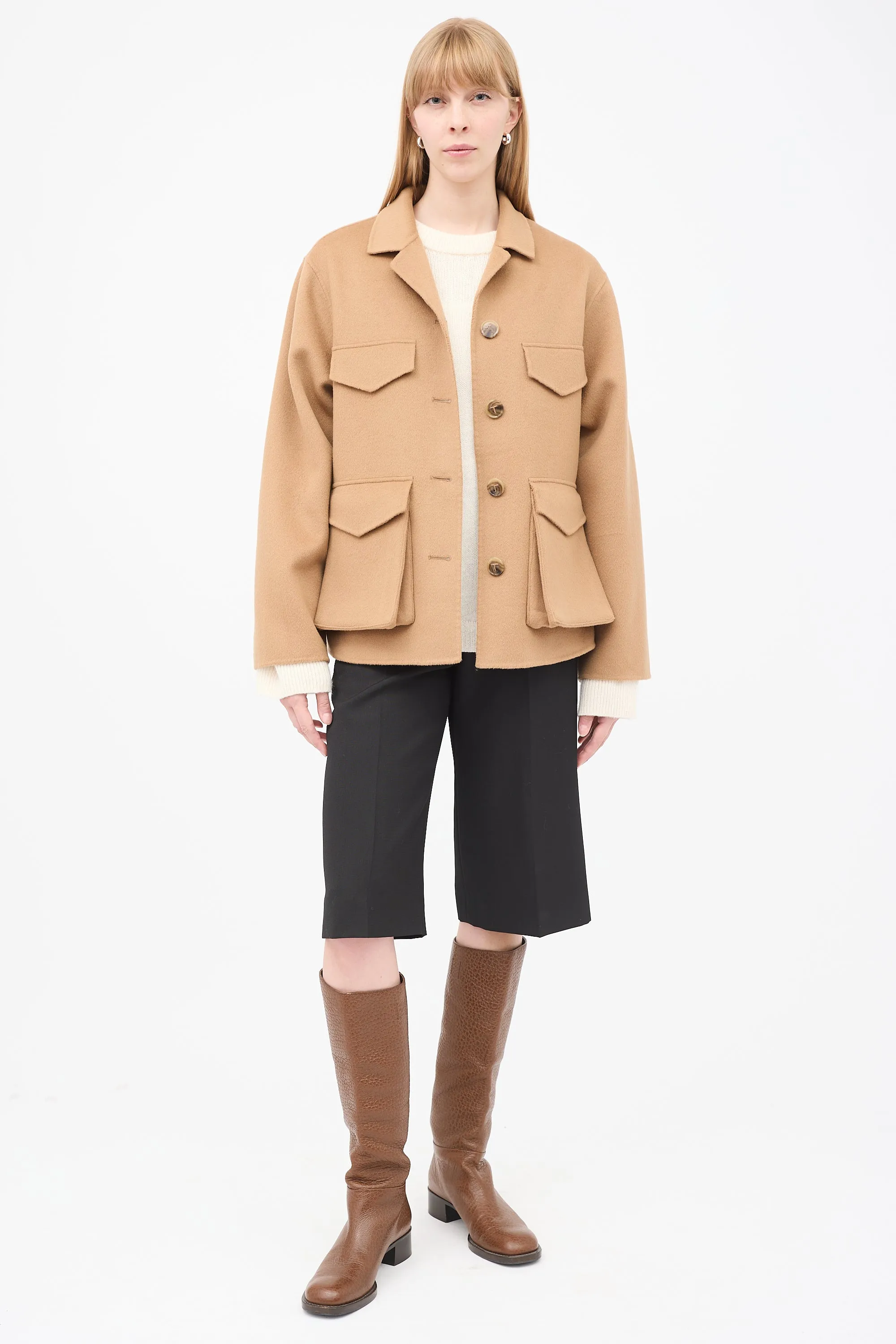 Brown Wool Army Double Jacket