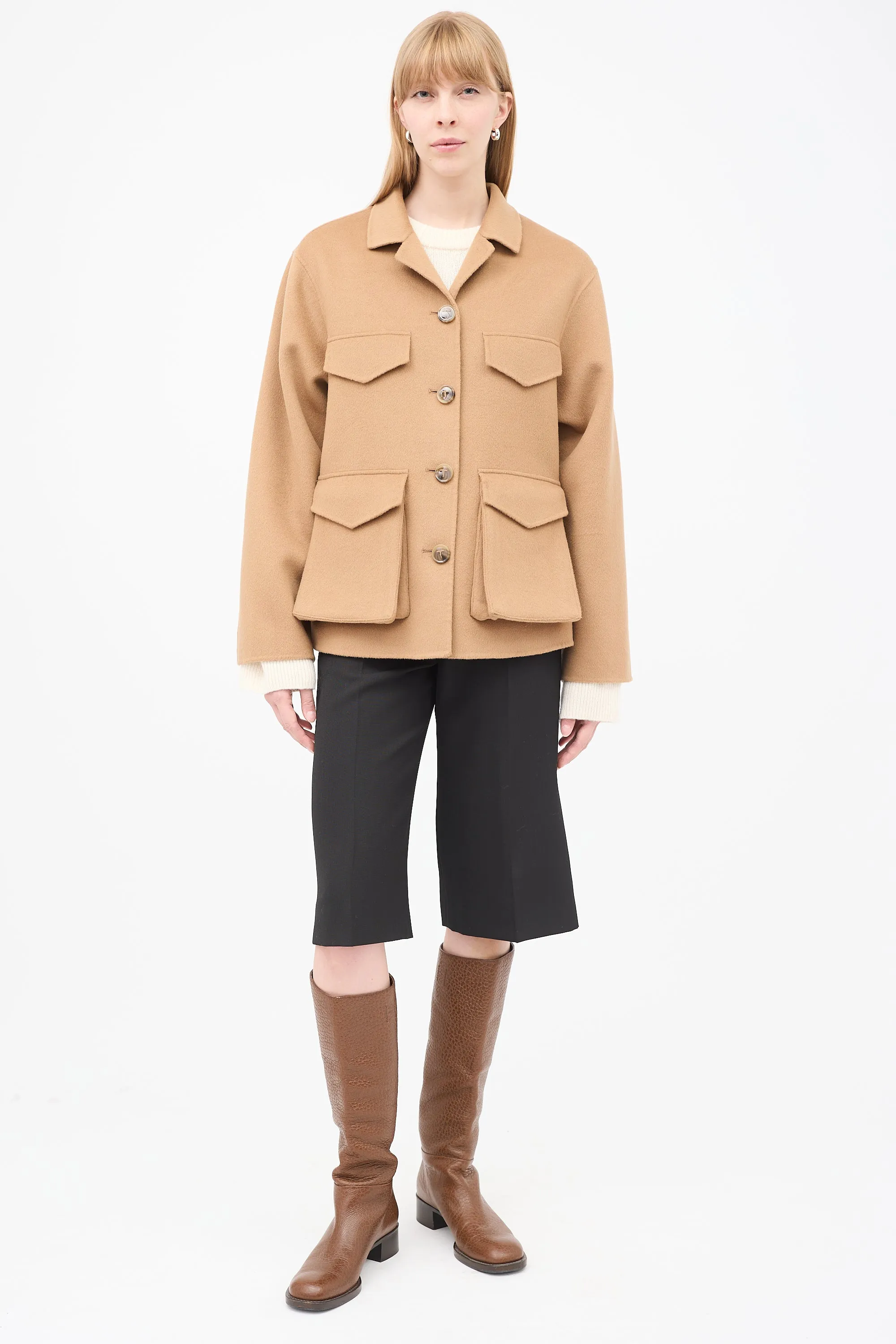 Brown Wool Army Double Jacket