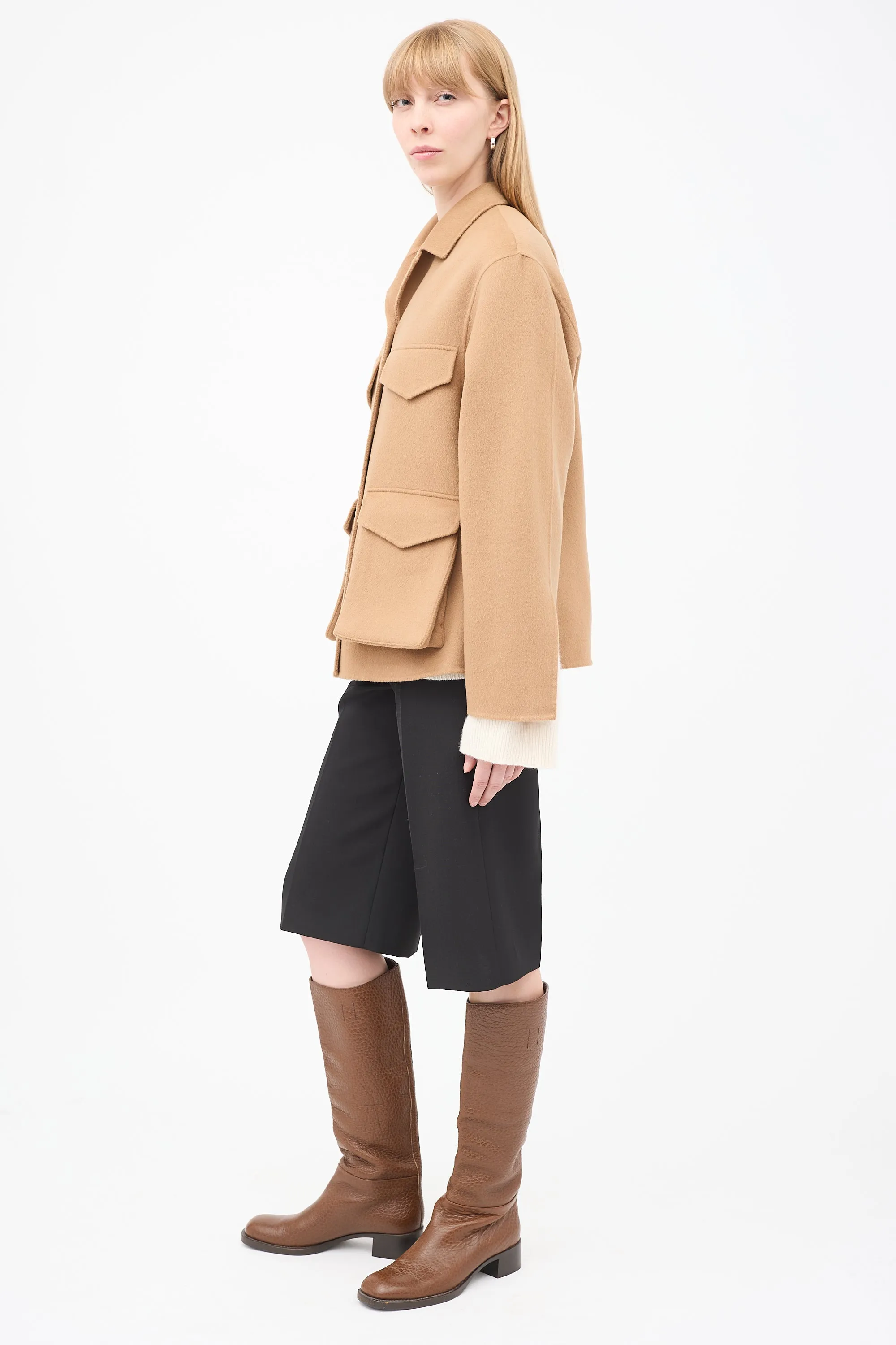 Brown Wool Army Double Jacket