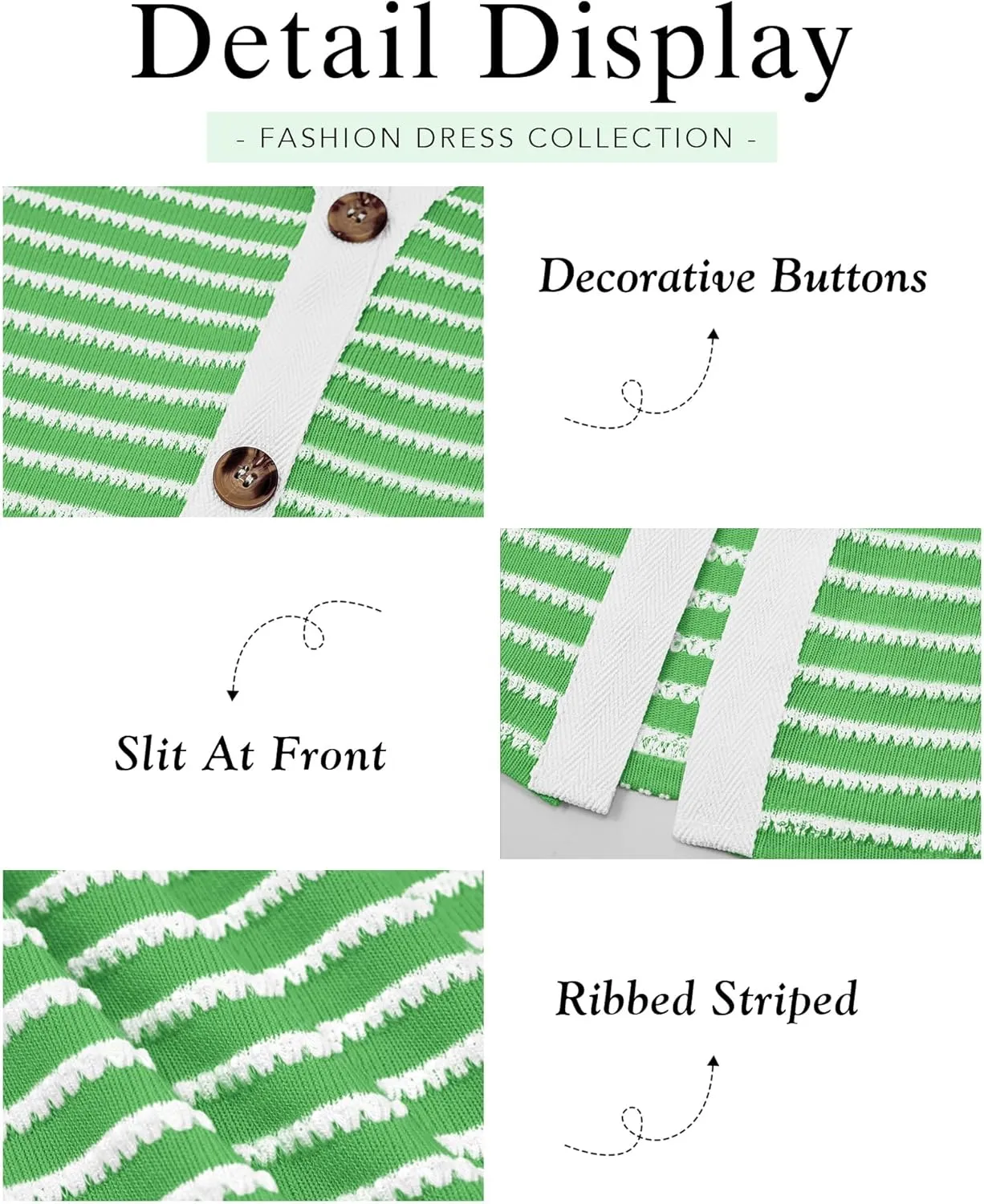 BTFBM Women Casual Long Sleeve Dress Fall Dresses 2024 Striped Midi Dresses Decorative Button Ribbed Knit Dresses