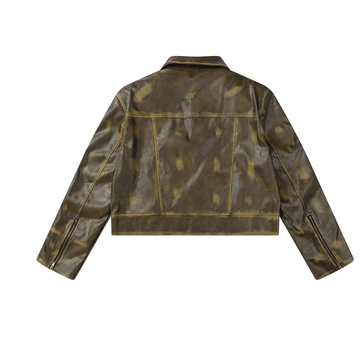 Burn Zipper Leather Jacket
