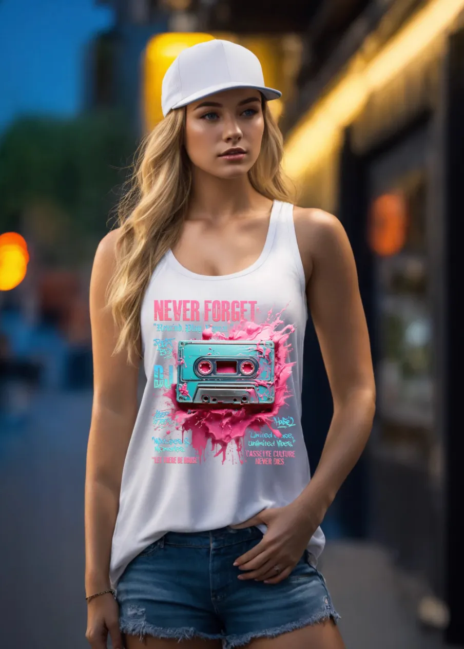 Cassette Pink Art Tank Top | Grooveman Music TM
