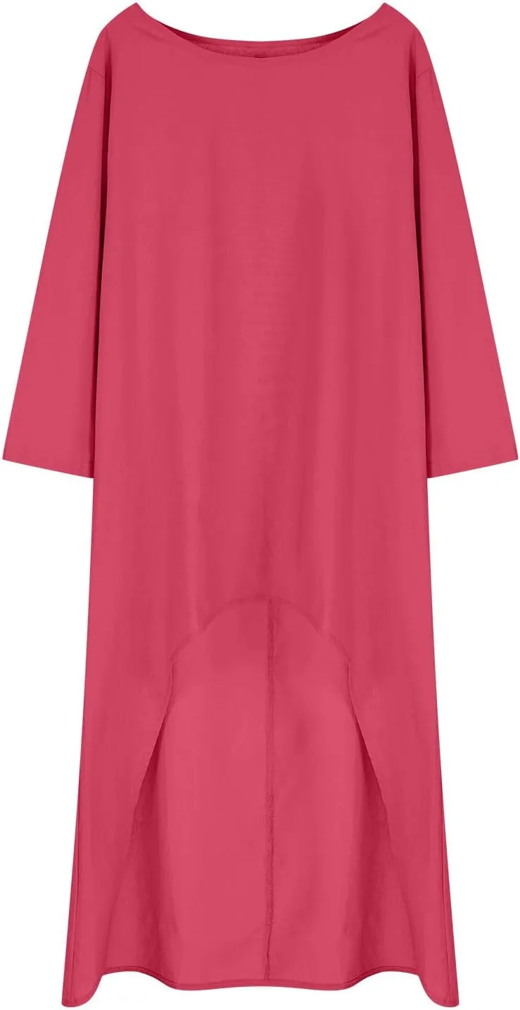 Ceboyel Summer Boho Dresses for Women 2023 Cotton Linen Dress One Shoulder Long Maxi Dresses Casual Beach Ladies Outfits