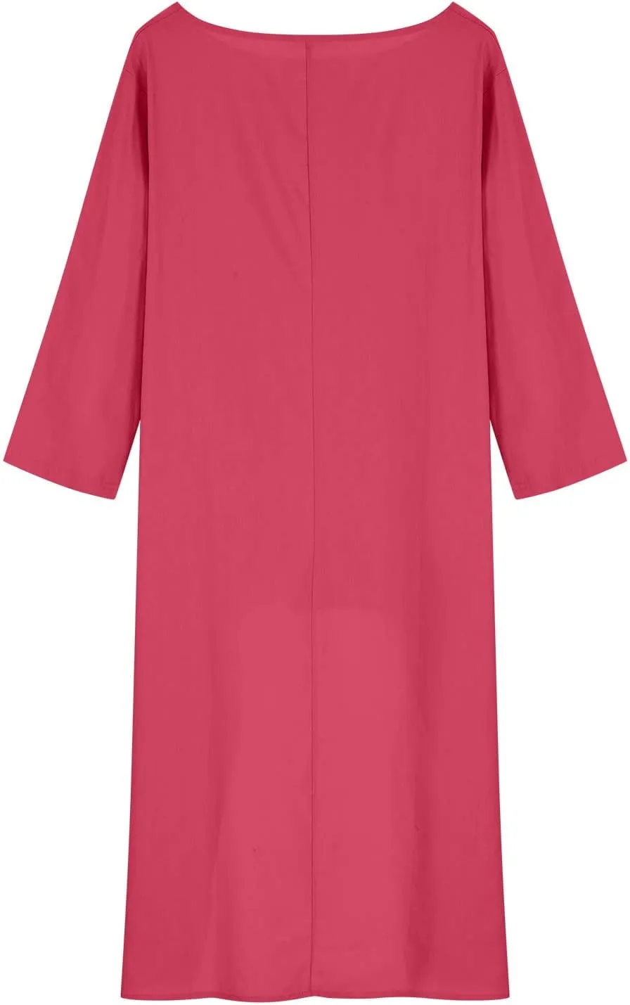 Ceboyel Summer Boho Dresses for Women 2023 Cotton Linen Dress One Shoulder Long Maxi Dresses Casual Beach Ladies Outfits