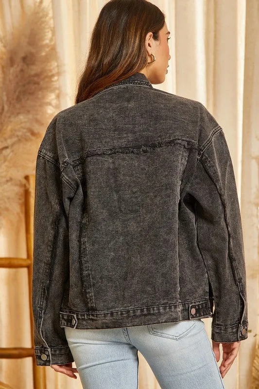 Charcoal Stud Denim Jacket